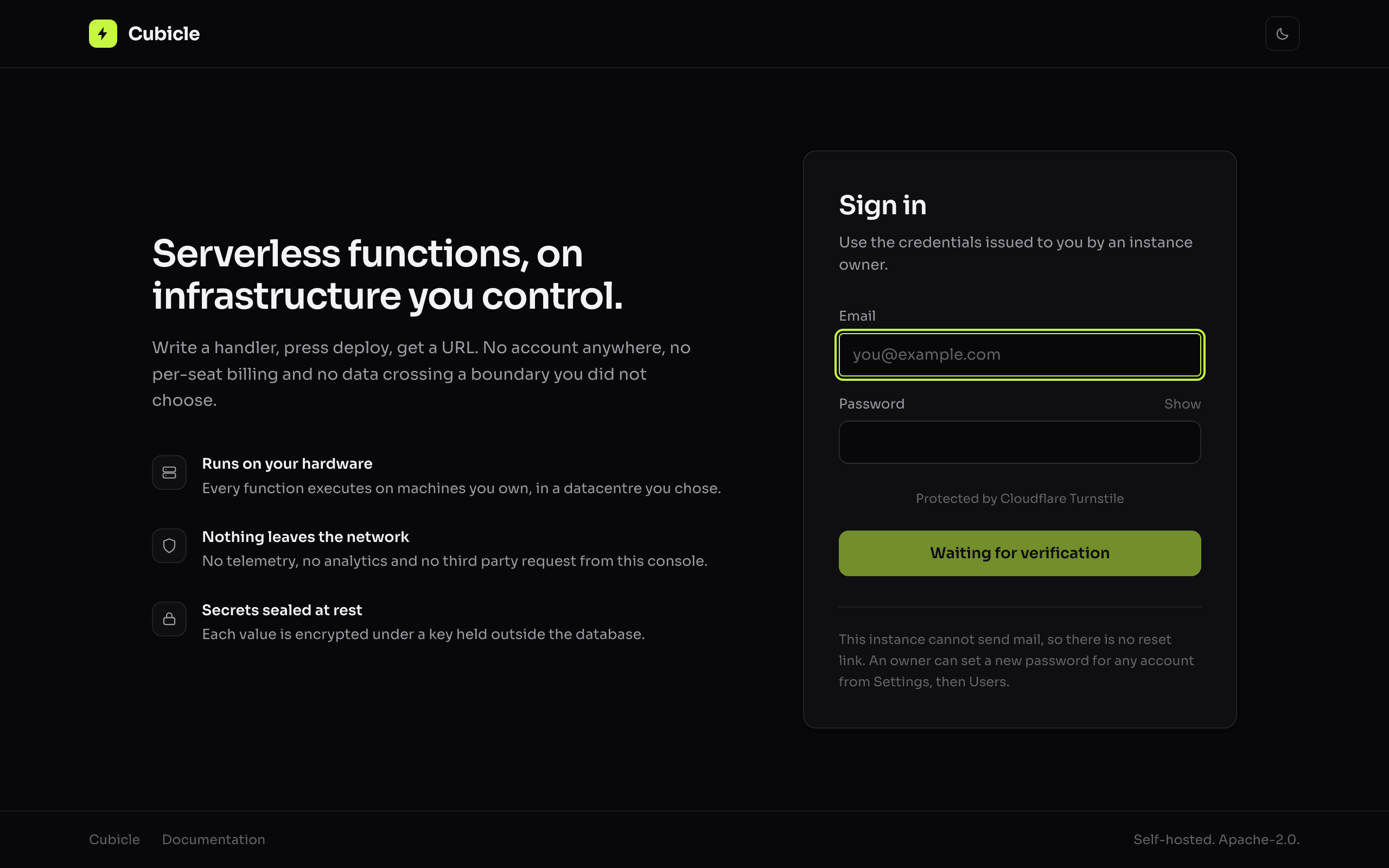 Writing and running functions — screenshot of Cubicle